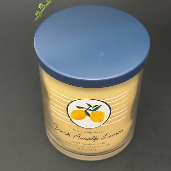 BBW Fresh Amalfi Lemon Bath & Body Works Single Wick Candle - Picture 4 of 10